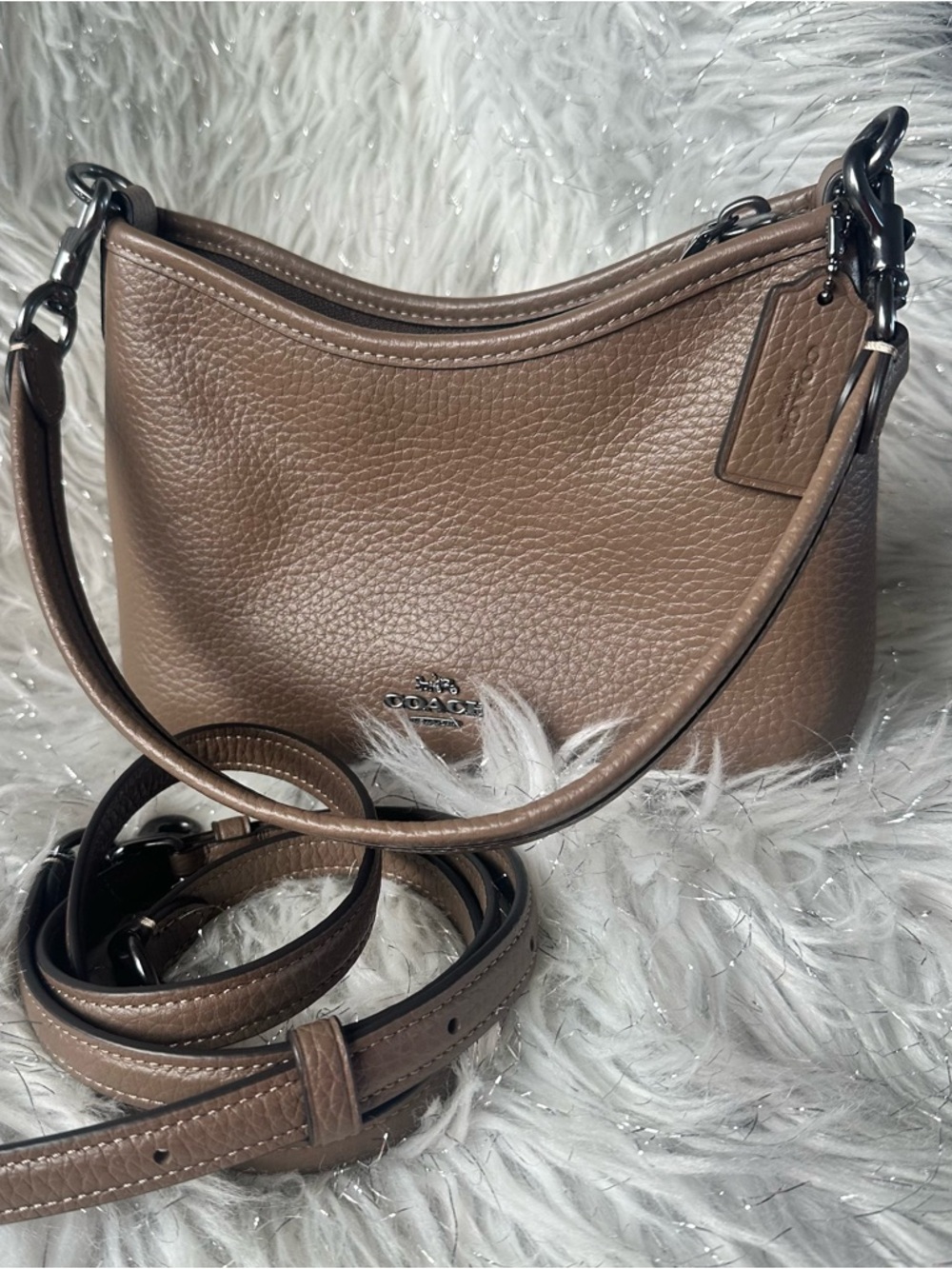 COACH Laurel small Pebbled Leather / stone